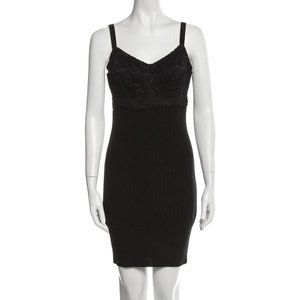 Dolce & Gabbana Black Bustier Bra Lace Sweater Slip Dress – IT 42 / US 6